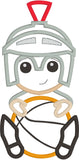 Trojan with a Basketball applique embroidery design, snugglepuppyappliqe.com