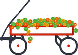 Wagon full of nasturtiums applique embroidery deisgn, snugglepuppyapplique.com