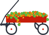 Wagon full of nasturtiums applique embroidery deisgn, snugglepuppyapplique.com