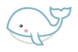 An applique of a babyish whale by snugglepuppyapplique.com
