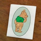 A bean stitch applique design of Classic Winnie the Pooh by snugglepuppyapplique.com
