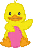 Duck with Egg Easter Applique Embroidery Design, snugglepuppyapplique.com