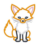 An applique of a sitting fox by snugglepuppyapplique.com