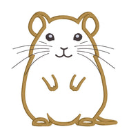 An applique design of a gerbil standing on hind legs looking cute by snugglepuppyapplique.com