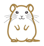 An applique design of a gerbil standing on hind legs looking cute by snugglepuppyapplique.com