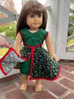 Sewing pattern for Wrap around Walk Away dress for 18 inch doll by snugglepuppyapplique.com