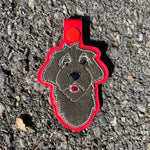 An in the hoop key fob of a Wire Haired Pointing Griffon by snugglepuppyapplique.com