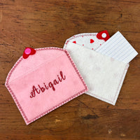 In the hoop valentine envelope with lining. by snugglepuppyapplique.com