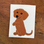 An applique of a dachshund begging in 6 sizes by snugglepuppyapplique.com
