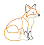 An applique design of a patchwork Fox by snugglepuppyapplique.com