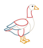 A zigzag applique design of a patchwork goose by snugglepuppyapplique.com