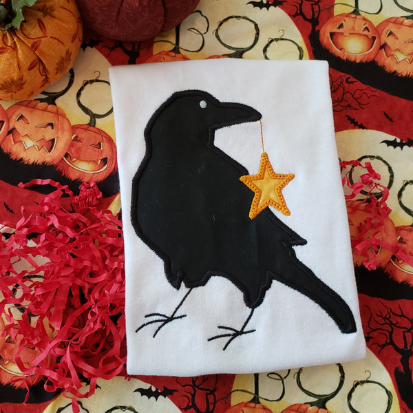 Raven Halloween Applique Embroidery Design, snugglepuppyapplique.com