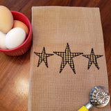 Primitive Star trio Zigzag applique embroidery design, snugglepuppyapplique.com