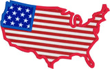 An applique of the continental united states, 4th of July, American flag by snugglepuppyapplique.com