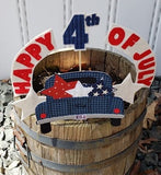 Happy 4th of July quick stitch applique embroidery design for garden flag, snugglepuppyappliqyue.com