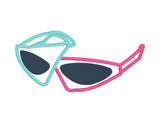 An applique of 80's style Sunglasses by snugglepuppyapplique.com