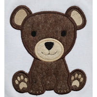 Bear baby applique embroidery design, snugglepuppyapplique.com