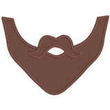 Beard and mustache applique embroidery design