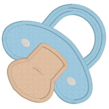 Binky applique embroidery design, pacifier, dummy
