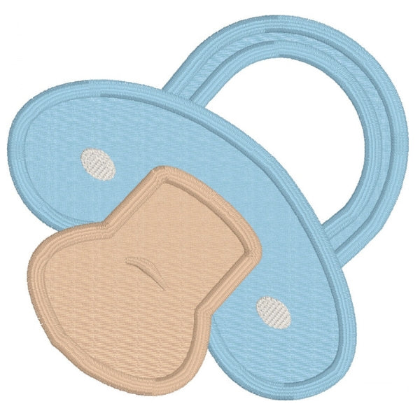 Binky applique embroidery design, pacifier, dummy