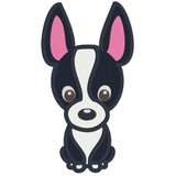 Cartoonish Boston Terrier applique embroidery design, cute, snugglepuppyapplique.com