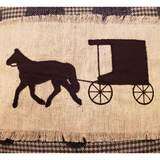Amish Buggy Silhouette zigzag applique design for use with an embroidery machine by snugglepuppyapplique.com