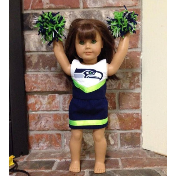 Cheerleader sewing pattern for 18 inch doll, snugglepuppyapplique.com