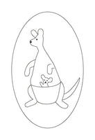 A bean stitch applique of Classic Kanga and Roo from Winnie-the-pooh by snugglepuppyapplique.com