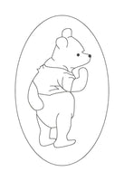 A bean stitch applique design of Classic Winnie the Pooh by snugglepuppyapplique.com
