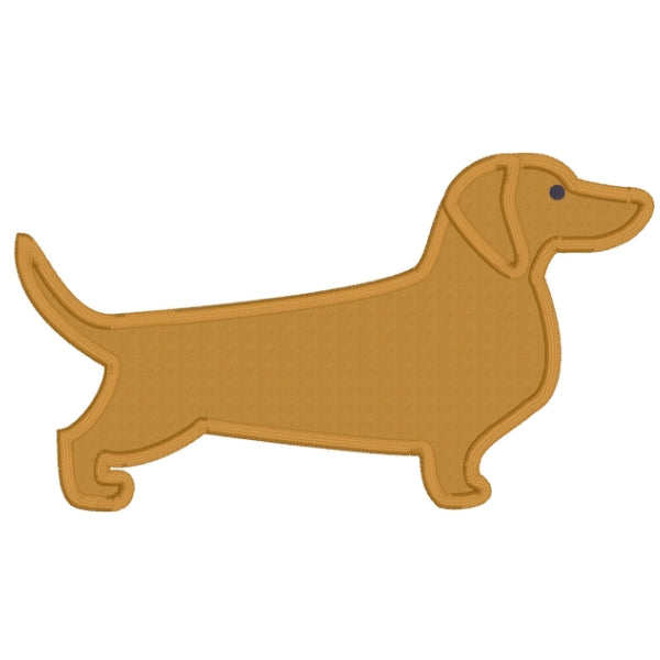 Dachshund Dog Breed Embroidery Patch - 2 1/4" X 2 1/2", Iron-On Portrait Design