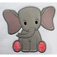 Elephant baby applique embroidery design, snugglepuppyapplique.com