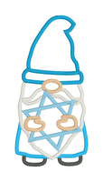 An applique of a Gnome holding the star of David by snugglepuppyapplique.com