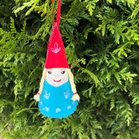 In the hoop Gnome girl ornament by snugglepuppyapplique.com