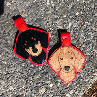 In the hoop dachshund key fob embroidery design by snugglepuppyapplique.com