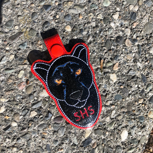 In the hoop Panther Key Fob embroidery design by snugglepuppyapplique.com