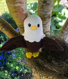 In the hoop Bald Eagle Stuffy with Egg 4th of July embroidery design, snugglepuppyapplique.com