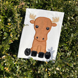An applique of a baby moose by snugglepuppyapplique.com