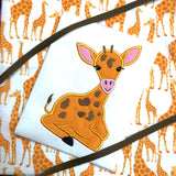 Giraffe Baby zoo animal appliqué embroidery design, snugglepuppyapplique.com