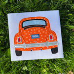 Back end of bug car applique embroidery design by snugglepuppyapplique.com