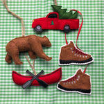 in the hoop Adventure Christmas Ornament set Embroidery Design, snugglepuppyapplique.com