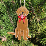 In the hoop Golden Retriever Christmas Ornament  Embroidery Deisgn by Snugglepuppyapplique.com