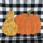 An applique of a gourd and a pumpkin in a zigzag style by snugglepuppyapplique.com