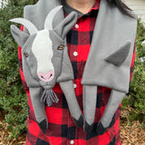 An in the hoop machine embroidery Billy goat scarf by snugglepuppyapplique.com