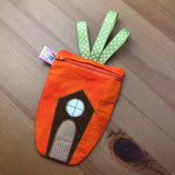 In the hoop Carrot house zippered bag by snugglepuppyapplique.com