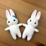 In the hoop girl and boy stuffed bunny rabbits by snugglepuppyapplique.com