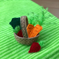 In the hoop basket, carrots, radishes and broccoli embroidery deign by snugglepuppyapplique.com