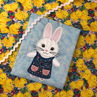 Rabbit Girl Easter Applique Embroidery Design by snugglepuppyapplique.com