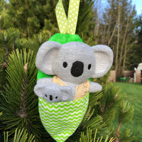 In the hoop koala mama and baby stuffy toy with Leaf carrier by snugglepuppyapplique.com
