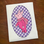 A bean stitch applique of Classic 1927 Piglet from Winnie the Pooh by snugglepuppyapplique.com