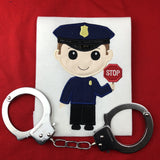 Police officer Cop Applique Embroidery Design by snugglepuppyapplique.com